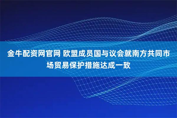 金牛配资网官网 欧盟成员国与议会就南方共同市场贸易保护措施达成一致