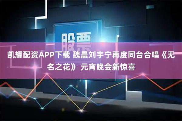 凯耀配资APP下载 魏晨刘宇宁再度同台合唱《无名之花》 元宵晚会新惊喜